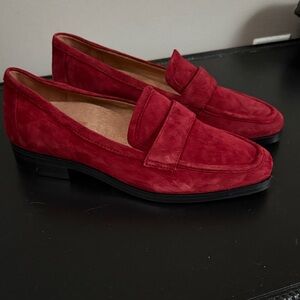 Vionic Red Suede Loafers